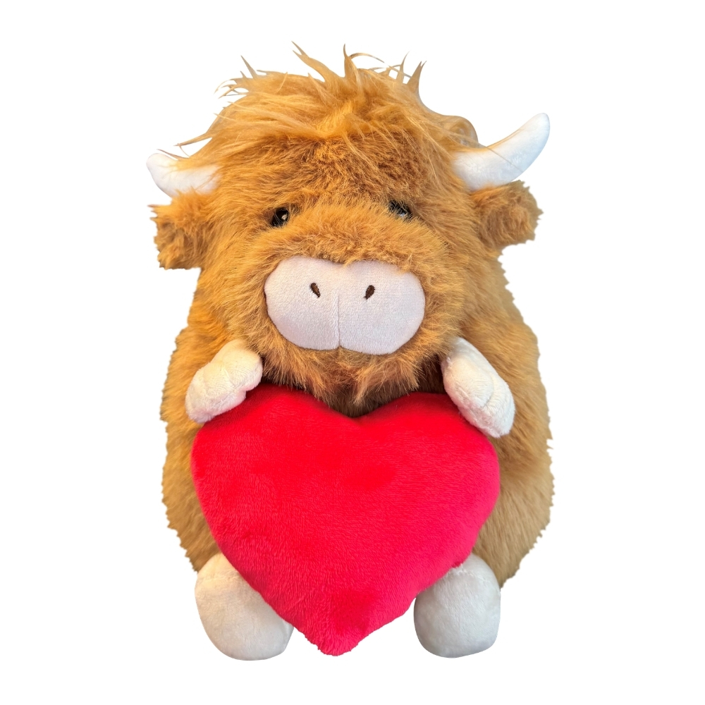 Image Valentine Highland Cow Plush Toy, 21 cm